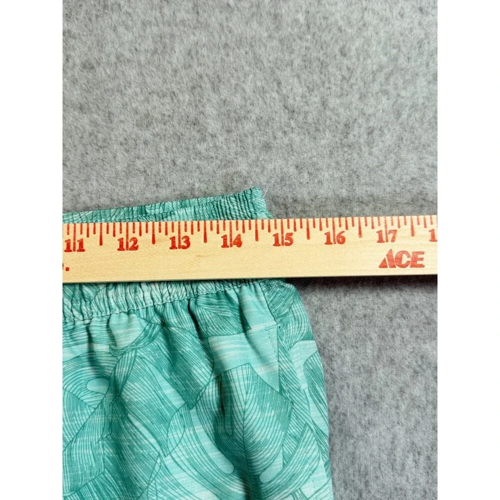 DOCKERS Men's Small S Green Teal Tropical Leaf Print Swim Trunks Mesh Lined